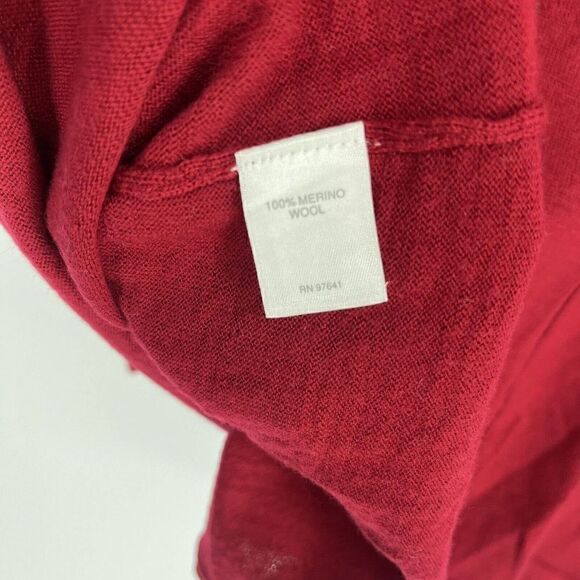 J Jill Sweater Size 1X Womens Red Washable Merino Wool Dolman Sleeve Top Knit - Picture 7 of 8